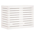 Cesto per Bucato Bianco 88,5x44x66 cm Legno Massello Pino