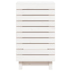 Cesto per Bucato Bianco 44x44x76 cm Legno Massello Pino