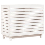 Cesto per Bucato Bianco 88,5x44x76 cm Legno Massello Pino