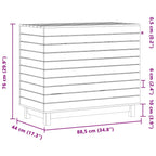 Cesto per Bucato Bianco 88,5x44x76 cm Legno Massello Pino