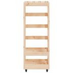 Portalegna con Ruote 40x49x110 cm Legno Massello di Pino