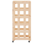 Portalegna con Ruote 40x49x110 cm Legno Massello di Pino