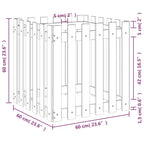 Fioriera Giardino Design Recinzione 60x60x60cm Massello Douglas