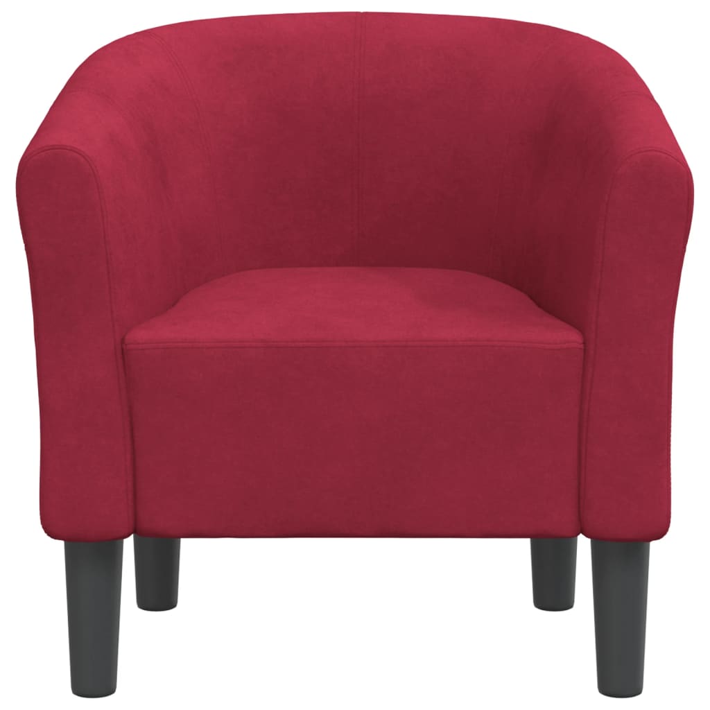Poltrona Cabriolet Rosso Vino in Velluto