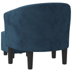 Poltrona Cabriolet con Poggiapiedi Blu Scuro in Velluto