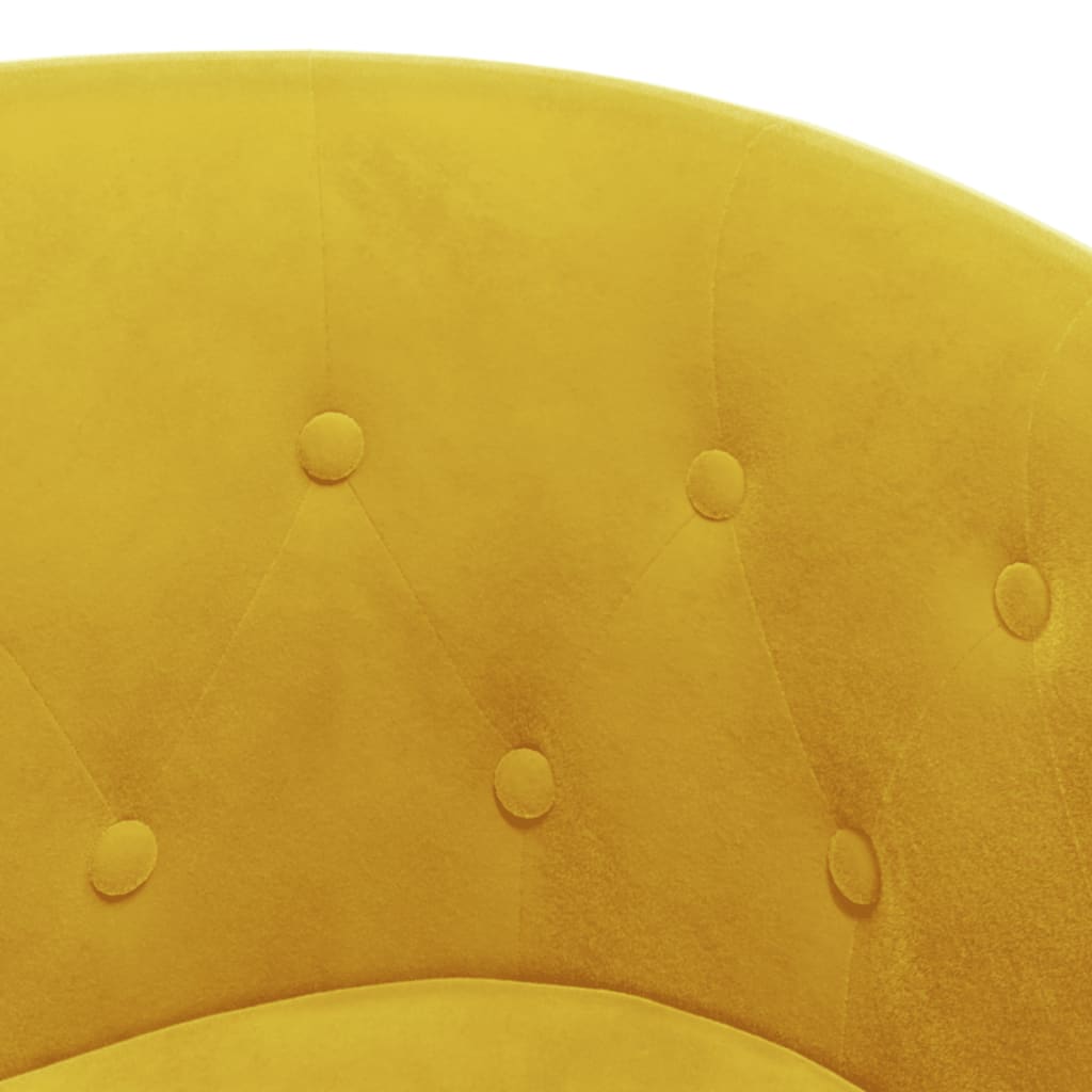 Poltrona Cabriolet con Poggiapiedi Giallo in Velluto