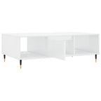 Tavolino da Salotto Bianco Lucido 104x60x35cm Legno Multistrato