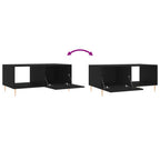 Tavolino da Salotto Nero 90x50x40 cm in Legno Multistrato