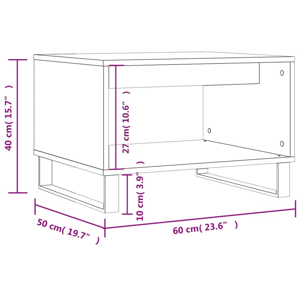 Tavolino da Salotto Rovere Sonoma 60x50x40 cm Legno Multistrato