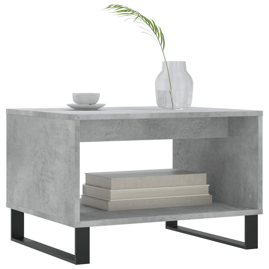 Tavolino da Salotto Grigio Cemento 60x50x40cm Legno Multistrato