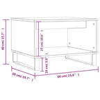 Tavolino da Salotto Grigio Cemento 60x50x40cm Legno Multistrato