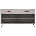 Panca Porta Scarpe Grigio Sonoma 102x35x55 cm Legno Multistrato