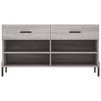 Panca Porta Scarpe Grigio Sonoma 102x35x55 cm Legno Multistrato