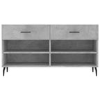 Panca Porta Scarpe Grigio Cemento 102x35x55cm Legno Multistrato