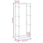 Portalegna 50x28x132 cm in Acciaio Inossidabile