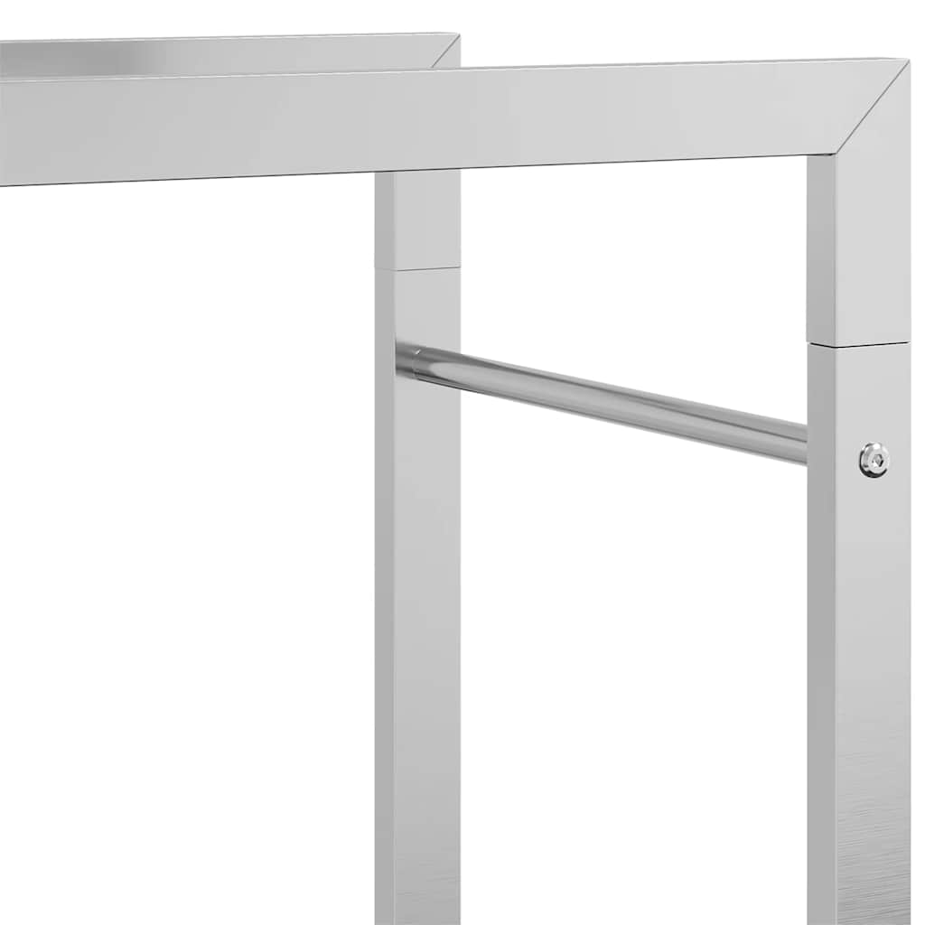 Portalegna 80x28x86 cm in Acciaio Inossidabile