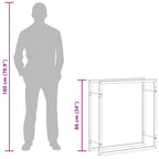 Portalegna 80x28x86 cm in Acciaio Inossidabile