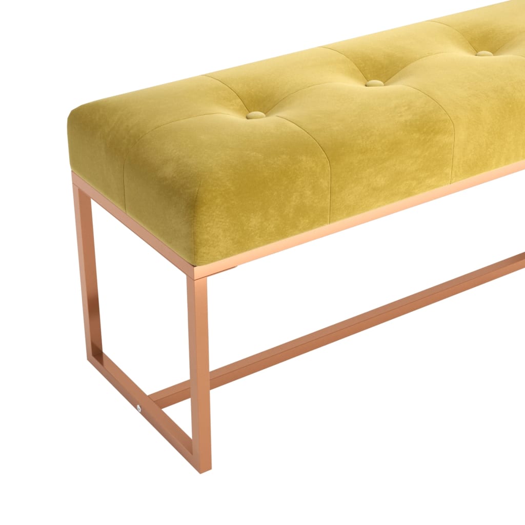 Panca Giallo Senape 110x36x45 cm in Velluto