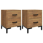 Comodini 2 pz 36x30x45 cm in Legno Massello di Pino