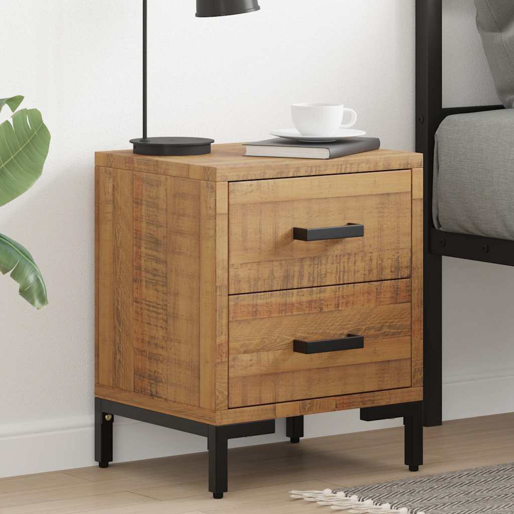 Comodini 2 pz 36x30x45 cm in Legno Massello di Pino