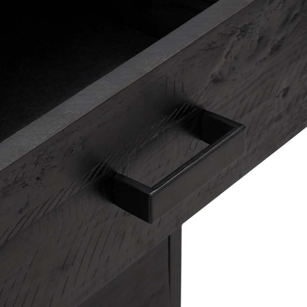 Comodini 2 pz Neri 36x30x45 cm in Legno Massello di Pino