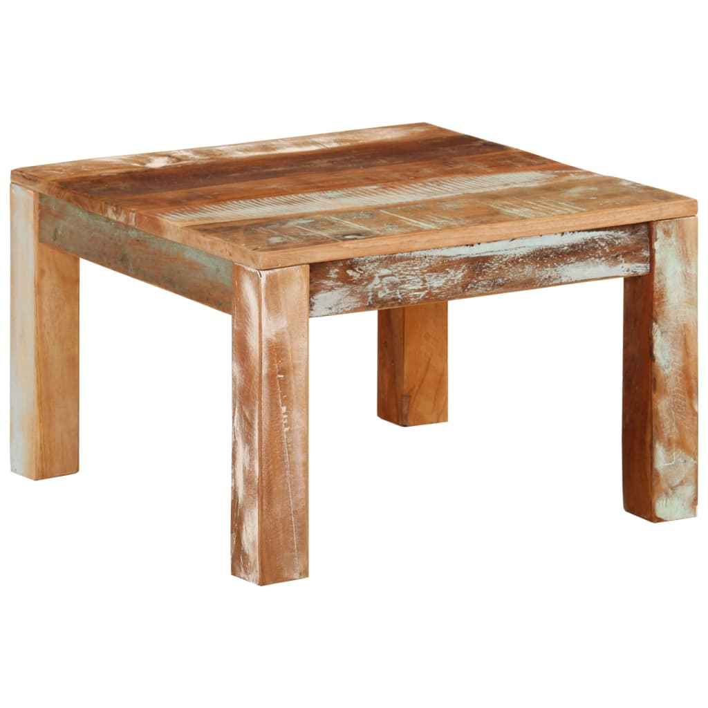 Tavolino da Salotto 55x55x35 cm in Legno Massello di Recupero