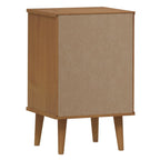 Comodino Marrone MOLDE 40x35x65 cm in Legno Massello di Pino