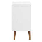 Comodino MOLDE Bianco 40x35x65 cm in Legno Massello di Pino