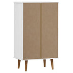 Scarpiera MOLDE Bianca 59,5x35x103 cm in Legno Massello di Pino