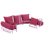 Set di Cuscini 7 pz in Tessuto Rosa