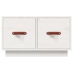 Tavolino da Salotto Bianco 60x53x35 cm Legno Massello di Pino