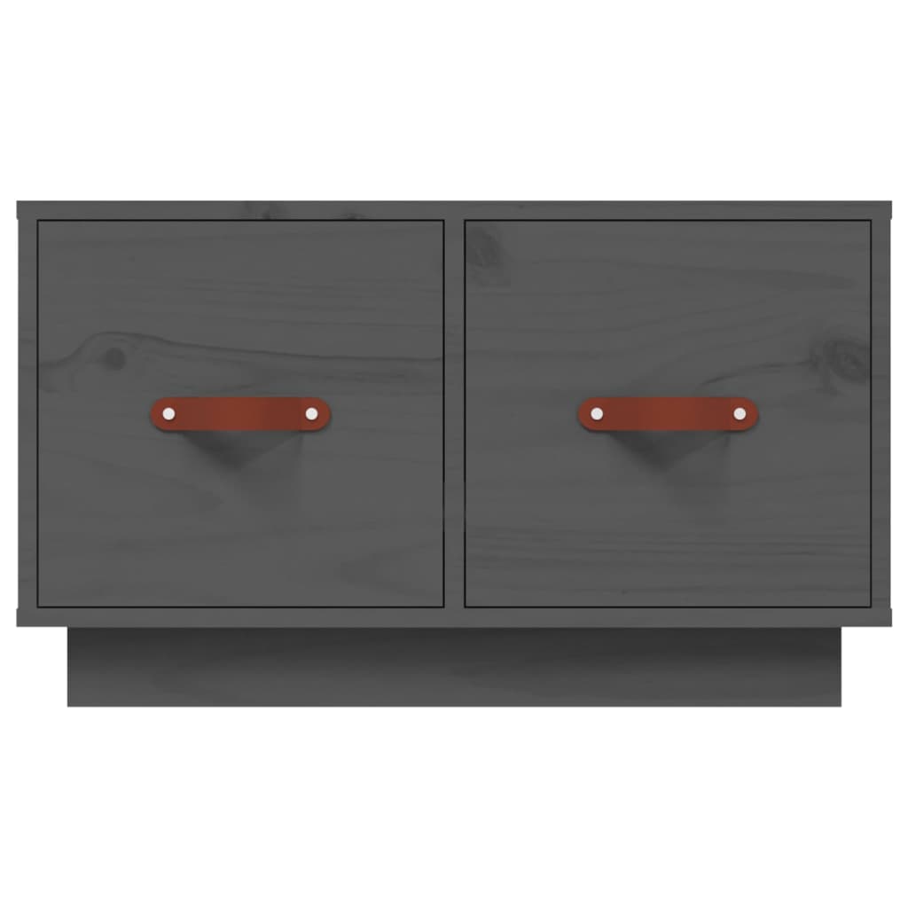Tavolino da Salotto Grigio 60x53x35cm in Legno Massello di Pino