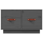 Tavolino da Salotto Grigio 60x53x35cm in Legno Massello di Pino