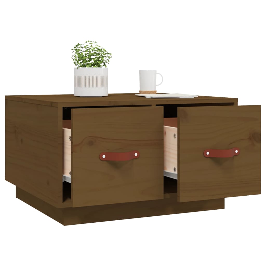 Tavolino da Salotto ambra 60x53x35 cm Legno Massello di Pino