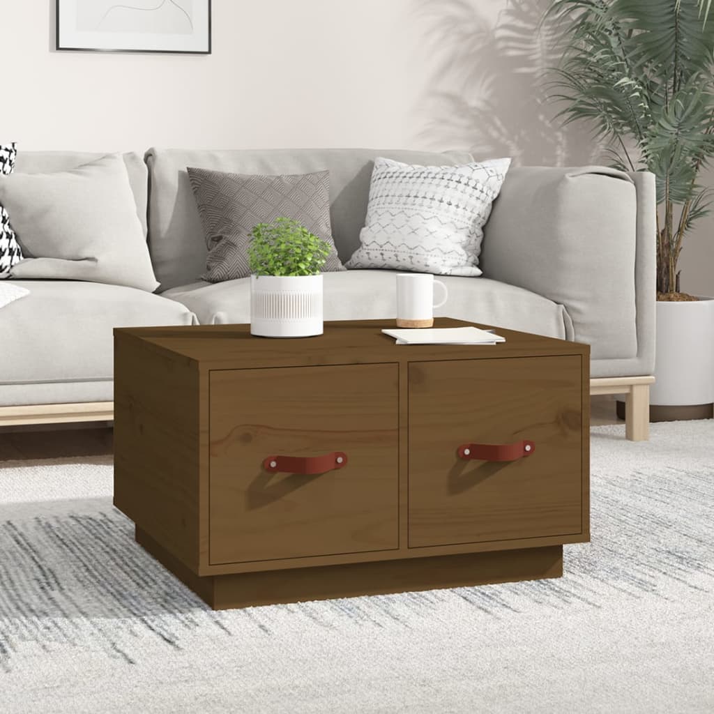 Tavolino da Salotto ambra 60x53x35 cm Legno Massello di Pino