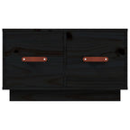 Tavolino da Salotto Nero 60x53x35 cm Legno Massello di Pino
