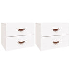 Comodini a Muro 2 pz Bianchi 50x36x40 cm