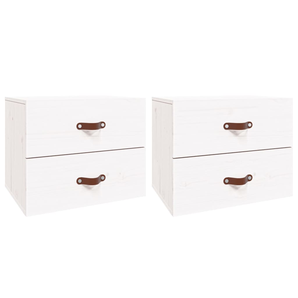 Comodini a Muro 2 pz Bianchi 50x36x40 cm
