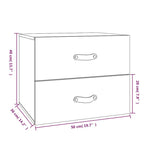 Comodini a Muro 2 pz Grigio 50x36x40 cm