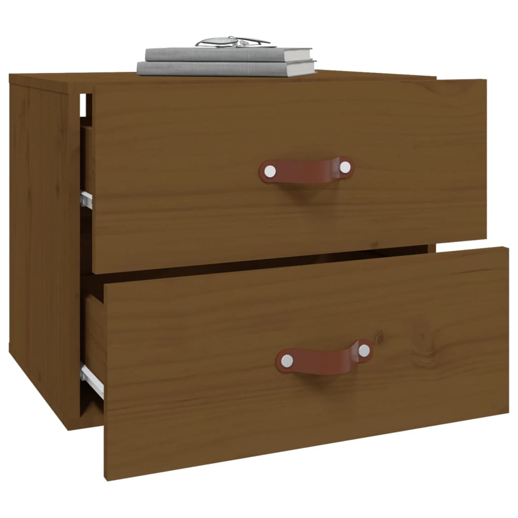 Comodino a Muro Marrone ambra 50x36x40 cm