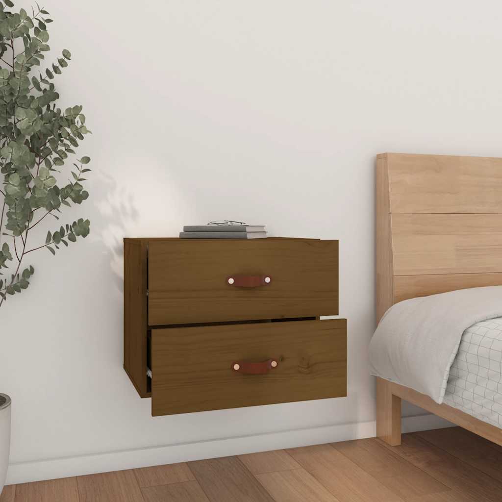 Comodini a Muro 2 pz Marrone ambra 50x36x40 cm