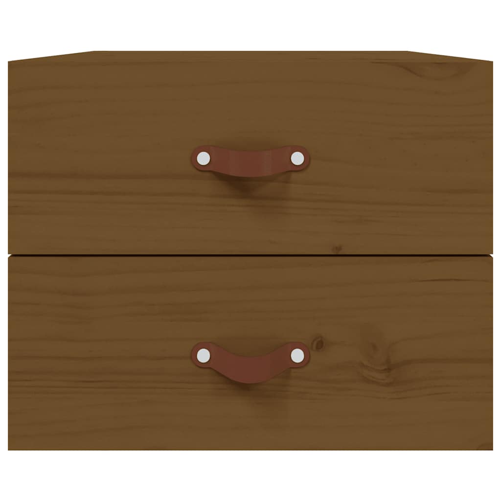 Comodini a Muro 2 pz Marrone ambra 50x36x40 cm