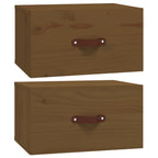 Comodini a Muro 2 pz ambra 40x29,5x22 cm
