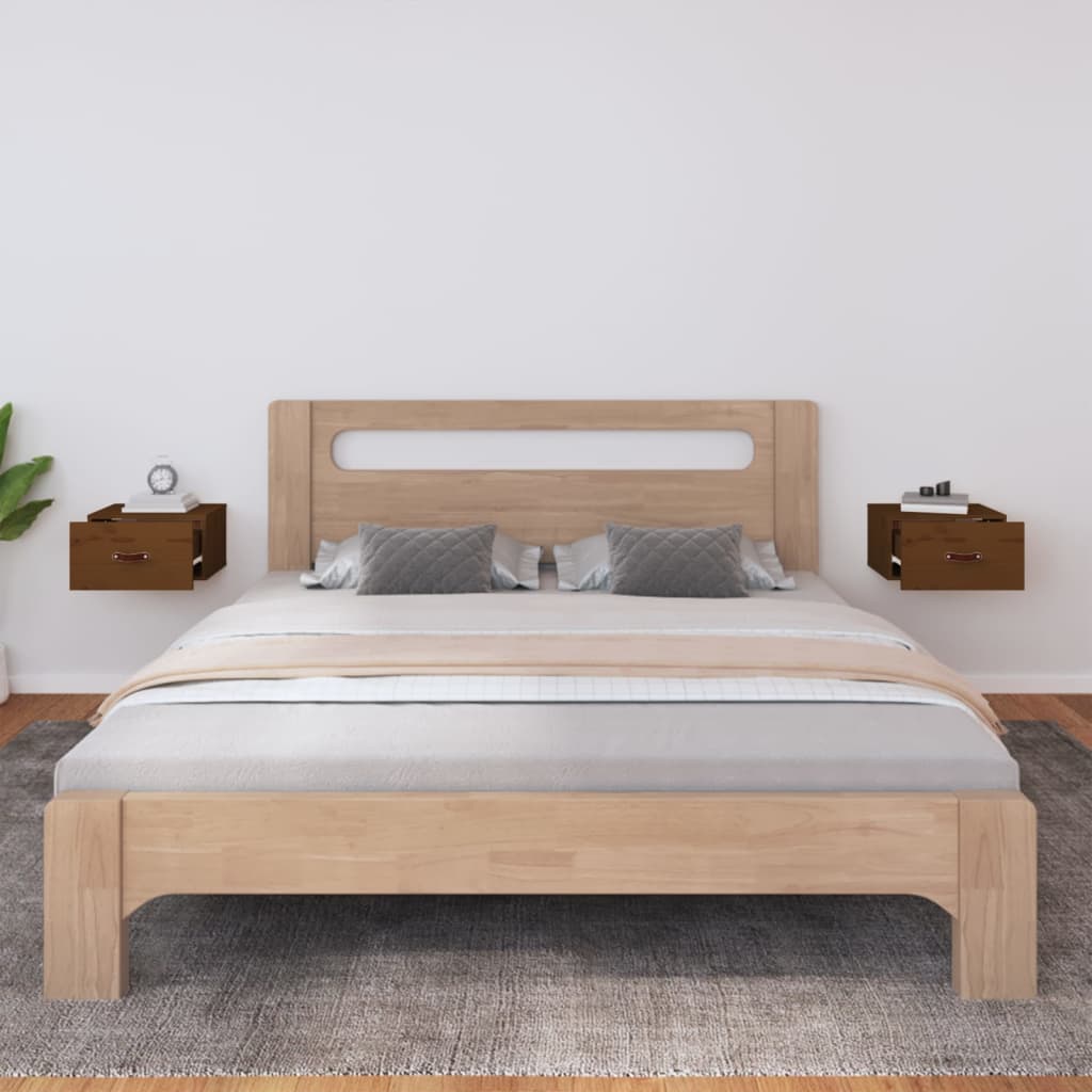 Comodini a Muro 2 pz ambra 40x29,5x22 cm