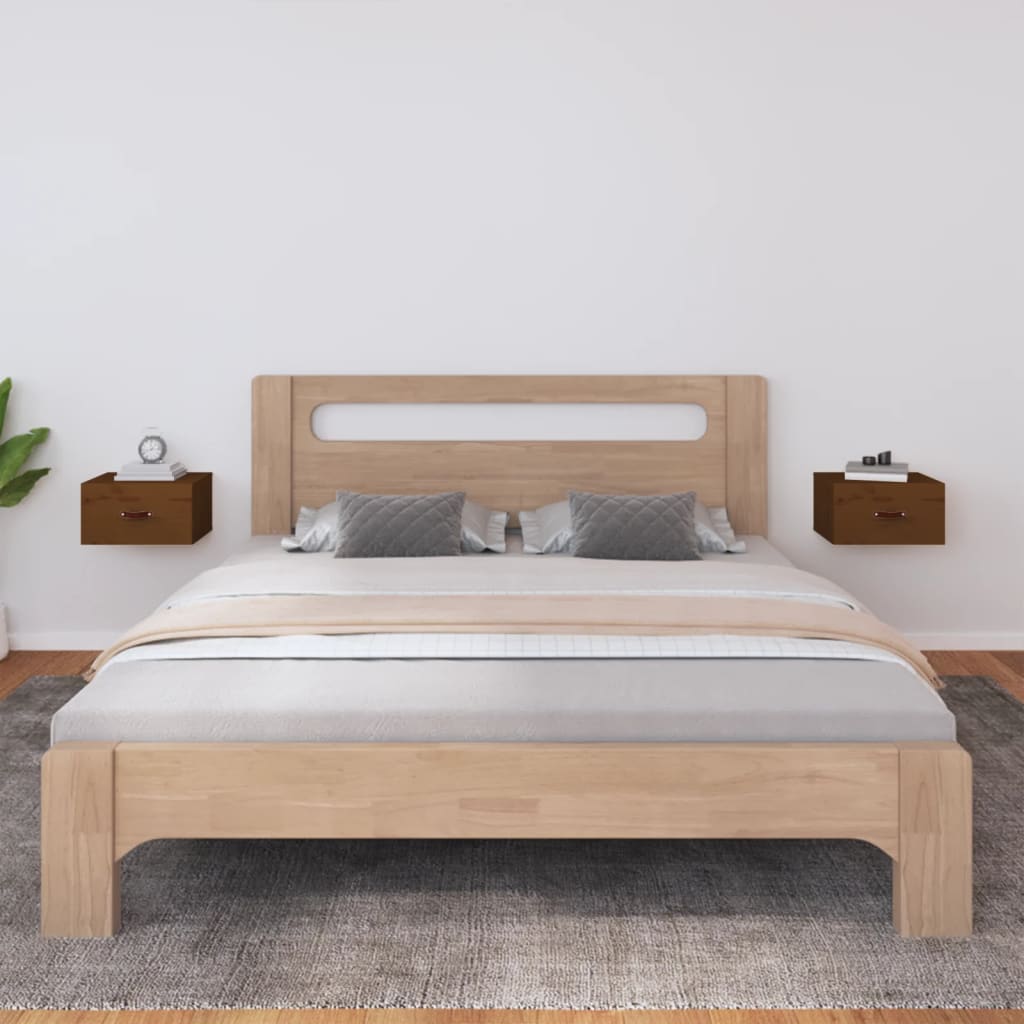 Comodini a Muro 2 pz ambra 40x29,5x22 cm