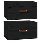 Comodini a Muro 2 pz Neri 40x29,5x22 cm