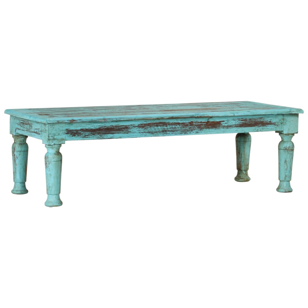 Tavolino da Salotto 110x50x34 cm in Legno Massello di Recupero
