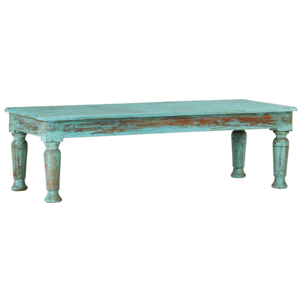 Tavolino da Salotto 110x50x34 cm in Legno Massello di Recupero