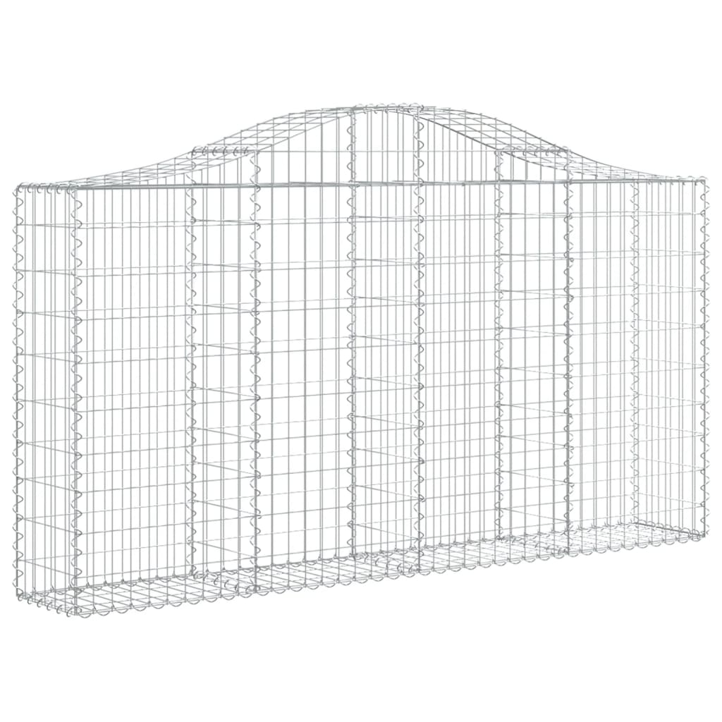 Cesti Gabbioni ad Arco 2 pz 200x30x100/120 cm Ferro Zincato