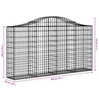 Cesti Gabbioni ad Arco 2 pz 200x30x100/120 cm Ferro Zincato